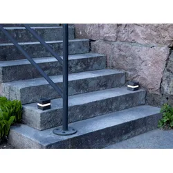 LED-Solar-Dekoration "Stonecube", 2 Stück, grau