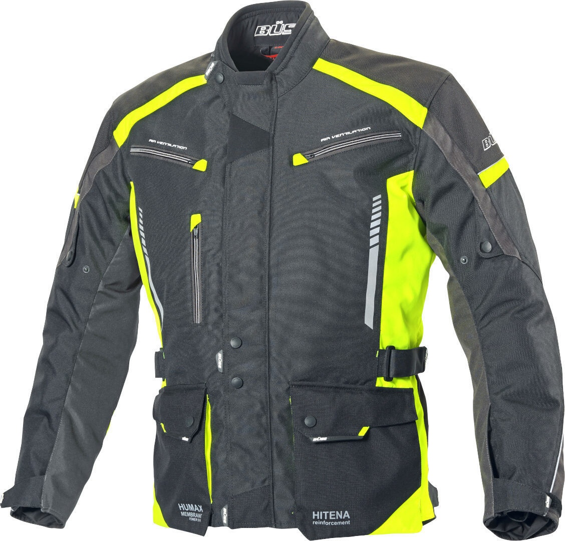 Büse Torino II Motorfiets textiel jas, zwart-geel, M L