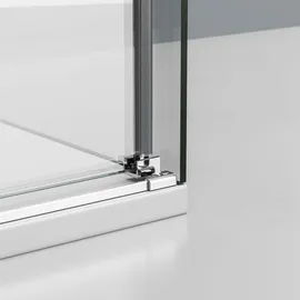 Bernstein Eckdusche Bernstein DX906 FLEX Schiebetür Soft-Close 8mm Nano Echtglas Chrom 170x70cm