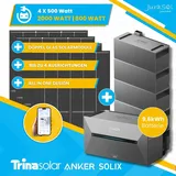 Anker Solix Solarbank 2 Pro Balkonkraftwerk Speicher Set mit Smartmeter, 9.6 kWh Batterie und 2000 Watt Trina Solarmodule Doppelglas