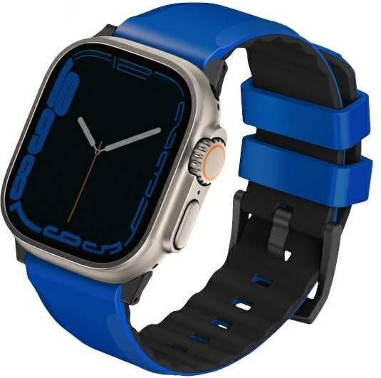 Uniq pasek Linus Apple Watch Series 1/2/3/4/5/6/7/8/SE/SE2/Ultra 42/44/45/49mm Airosoft Silicone nie (42 mm, 44 mm, 45 mm, 49 mm), Uhrenarmband, Blau