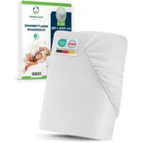 Sensalou Spannbettlaken Wasserdicht 80x200 cm 2er Pack – Nässeschutz für Jugendbett und Einzelbett – Atmungsaktiver Matratzenschutz – Waschbar bei 95 °C – Geräuschloses Inkontinenz Rundumgummi Laken