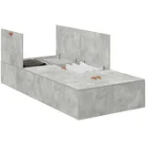 vidaXL Stauraumbett Betongrau 100 x 200 cm Holzwerkstoff 3335352