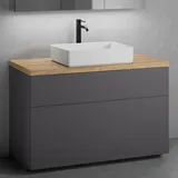 neoro n50 Unterschrank B: 120 cm mit 2 Auszügen, Waschtisch B: 58 cm weiß matt, B: 120.5 BN0065WM+BN0444GR+BN0404W1