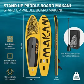 ECD Germany SUP Board Makani 320 x 80 x 15 cm gelb