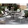 Beliani Gartenmöbel Set Schwarz Weiß Granit Edelstahl Tisch 180 cm Poliert 6 Stühle Terrasse Outdoor Modern