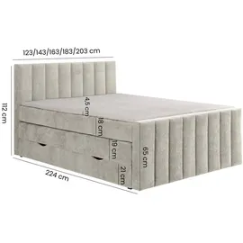 ks home concept KSHOMECONCEPT Boxspringbetten mit Bettkasten VELTRA 200x200, Taschenfederkern Matratze, Grün, - Grün