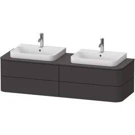 Duravit Happy D.2 Plus Waschtischunterbau für Aufsatzbecken, beidseitig, Graphit Supermatt