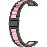 König Design Sport Ersatz Armband für Huawei Watch GT 3 42 mm Edelstahl Band Loop, Farbe:Schwarz Rose Gold
