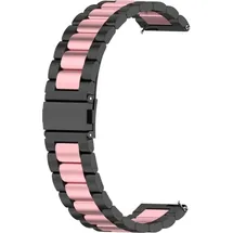 König Design Sport Ersatz Armband für Huawei Watch GT 3 42 mm Edelstahl Band Loop, Farbe:Schwarz Rose Gold