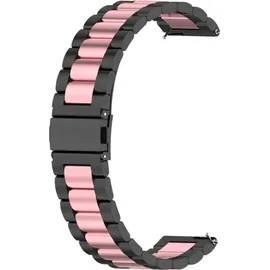 König Design Sport Ersatz Armband für Huawei Watch GT 3 42 mm Edelstahl Band Loop, Farbe:Schwarz Rose Gold