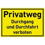 König Werbeanlagen Schild Privatweg 30 x 20 cm Gelb