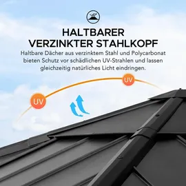Sunjoy Gazebo Rapi Zedernholz 273 cm x 273 cm Anthrazit FSC®