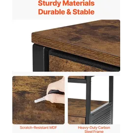 Vevor Kaffeebarschrank 61 x 36 x 70,5 cm Kaffeebarschrank im Landhausstil mit 4-stufigem Stauraum, beweglicher Kaffeebartisch mit Rollen &Netztür,