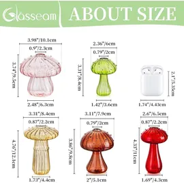 luxuskollektion Pilzförmige Glasvase 5er Set Blumenvase Deko in Bunt