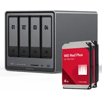 UGREEN DXP4800 Plus 32TB inkl. 4 x 8 TB SATA grau/rot
