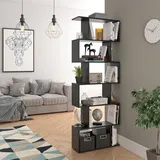 Vicco LEVIO Aktenregal 6 Fächer 80 x 30 x 180 schwarz
