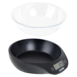 Mesko MS3164 Küchenwaage Digital mit Schüssel 0,7L, Maximalgewicht 5 Kg/ 11Lb, Hohe Präzision, Schwarz