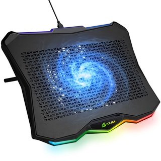 Klim Rainbow + Laptop-Kühler mit RGB-Beleuchtung + 11" - 17" + Spiele-Laptop-Kühler für den Schreibtisch + USB Lüfter + stabile und robuste Aluminiumkonstruktion + Kompatibel mit Mac & PS4 + NEU