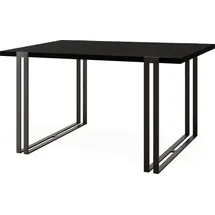 egen micha kliszczun Ausziehbarer Esstisch - Großer Tisch im Loft-Stil mit Schwarze Metallbeinen 160 bis 260 cm - Industrietisch für das Wohnzimmer - Spacesaver - Sch... - Schwarz