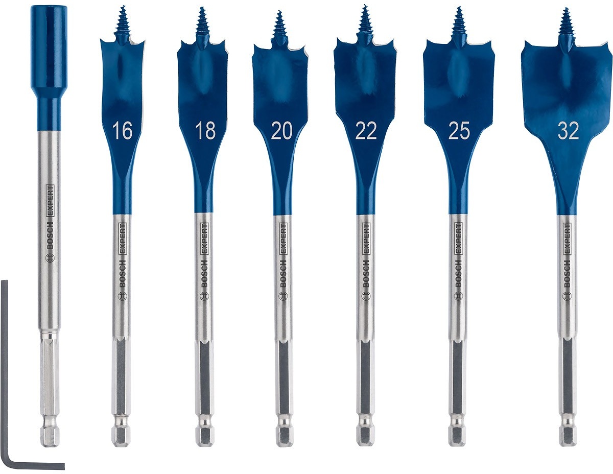 Bosch EXPERT SelfCut Speed Flachfräsbohrer-Set, für Bohrmaschinen 7er-Set - 2608900334