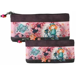 Forever Ninette Bicycle-Set von Zwei Kosmetiktaschen, Weinrote, 26 x 15 cm