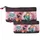 Forever Ninette Bicycle-Set von Zwei Kosmetiktaschen, Weinrote, 26 x 15 cm