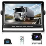 Rimoody Rückfahrkamera Set, 7 Zoll LCD-Monitor mit 1080P AHD Rückfahrkamera, IP69K wasserdichte Rückfahrkamera, Nachtsicht, mit 15m Kabel, für LKW/Wohnmobil/Van/Anhänger DC 12V-24V