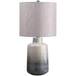 Bacari 1-flammige kleine Tischlampe - Blau und Grau mit hellgrauem Schirm