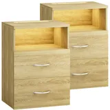 CASARIA Nachtschrank Jamie 40 x 28 x 55 cm Eiche