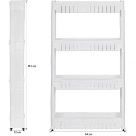 Tectake tectake® Nischenregal, 4 Ebenen, leicht zu reinigen, 54 x 12 x 101 cm