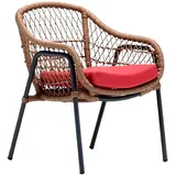 JVmoebel Gartensessel Sessel Design Terrassensofa Sofasitz Rattan gepolstert Luxus Lounge (Sessel), Made in Europa braun