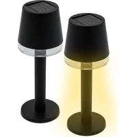 Spetebo Solar LED Tischleuchte schwarz 22 x 8,5 cm