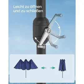 Songmics Doppelsonnenschirm 460 x 270 cm Blau