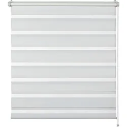 Doppelrollo "Tilda", weiß, B:100cm H:150cm, Polyester, SCHÖNER WOHNEN-KOLLEKTION, Rollos, geklemmt, silberne oder weiße Rollo-Technik