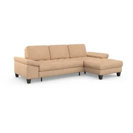 sit&more Ecksofa SIT & MORE "Westham L-Form", braun (macciato), B:275cm H:88cm T:172cm, 100% Polyester, Sofas, Ecksofa, Recamiere, mit oder ohne Bettfunktion, Bettkasten, Füße wengefarben