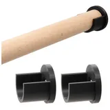 TSB Werk Inneneinteilung Wandlager Kleiderstange Gardinenstange Schrankrohr, Stangen, Halter, Halterung, Set schwarz