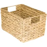 HMF Aufbewahrungskorb, faltbarer Korb geflochten aus Wasserhyazinthe Seegras Größe M 32 x 23 x 20 cm