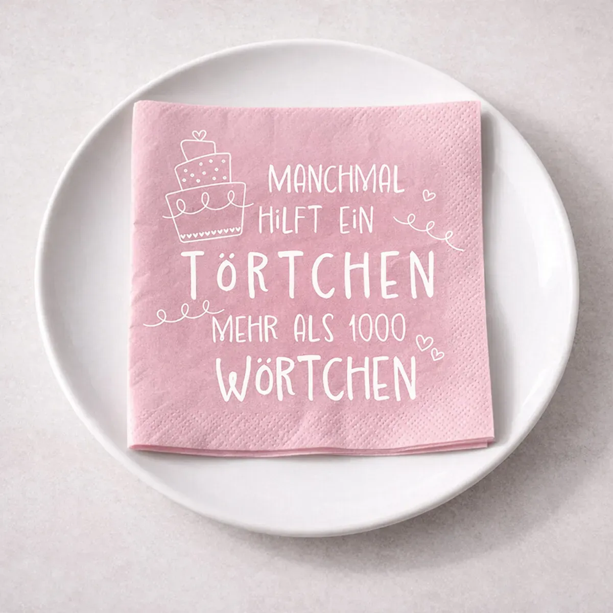 Serviette Törtchen rosa
