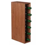 Proregal Weinregal VINCELLAR MOD HxBxT 60x12x30cm | Schmal Modul für 6 Flaschen Massives Kiefernholz Braun geölt | Flaschenregal
