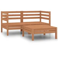 vidaXL 3-tlg Garten-Lounge-Set Honigbraun Massivholz Kiefer