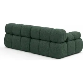 kaiser möbel Couch, 2-Sitzer Sofa modular, Bouclé-Stoff Abriamo, Dunkelgrün, Selia - dunkelgrün