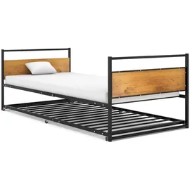vidaXL Ausziehbett 90 x 200 cm Schwarz