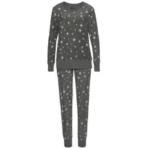 VIVANCE DREAMS Damen Pyjama anthrazit-weiß-allover-gemustert Gr.36/38