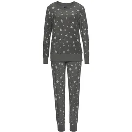 VIVANCE DREAMS Damen Pyjama anthrazit-weiß-allover-gemustert Gr.36/38