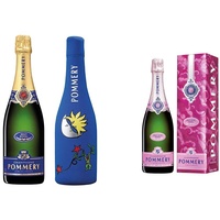 Pommery Brut Royal Champagner mit kühlender Neopren Icejacket Matta Mond (1 x 0.75 l) & Brut Rose Champagner mit Geschenkverpackung (1 x 0,75 l)