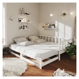 vidaXL Ausziehbares Tagesbett 2x(90x200) cm weiß
