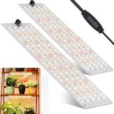 idudu 2Stück Pflanzenlampe LED Vollspektrum, Pflanzenlicht mit 270 LEDs, Pflanzenleuchte Wachsen licht für Zimmerpflanzen Grow Light mit Zeitschaltuhr, 10 Arten von Helligkeit, [Energieklasse B] (2)