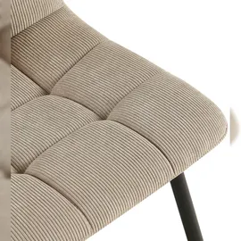 CLP 4er Set Esszimmerstuhl Tilde, taupe/Cord