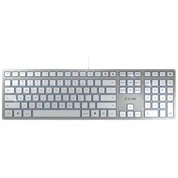 Cherry KC 6000 Slim Keyboard US Layout mit Euro Symbol USB silber